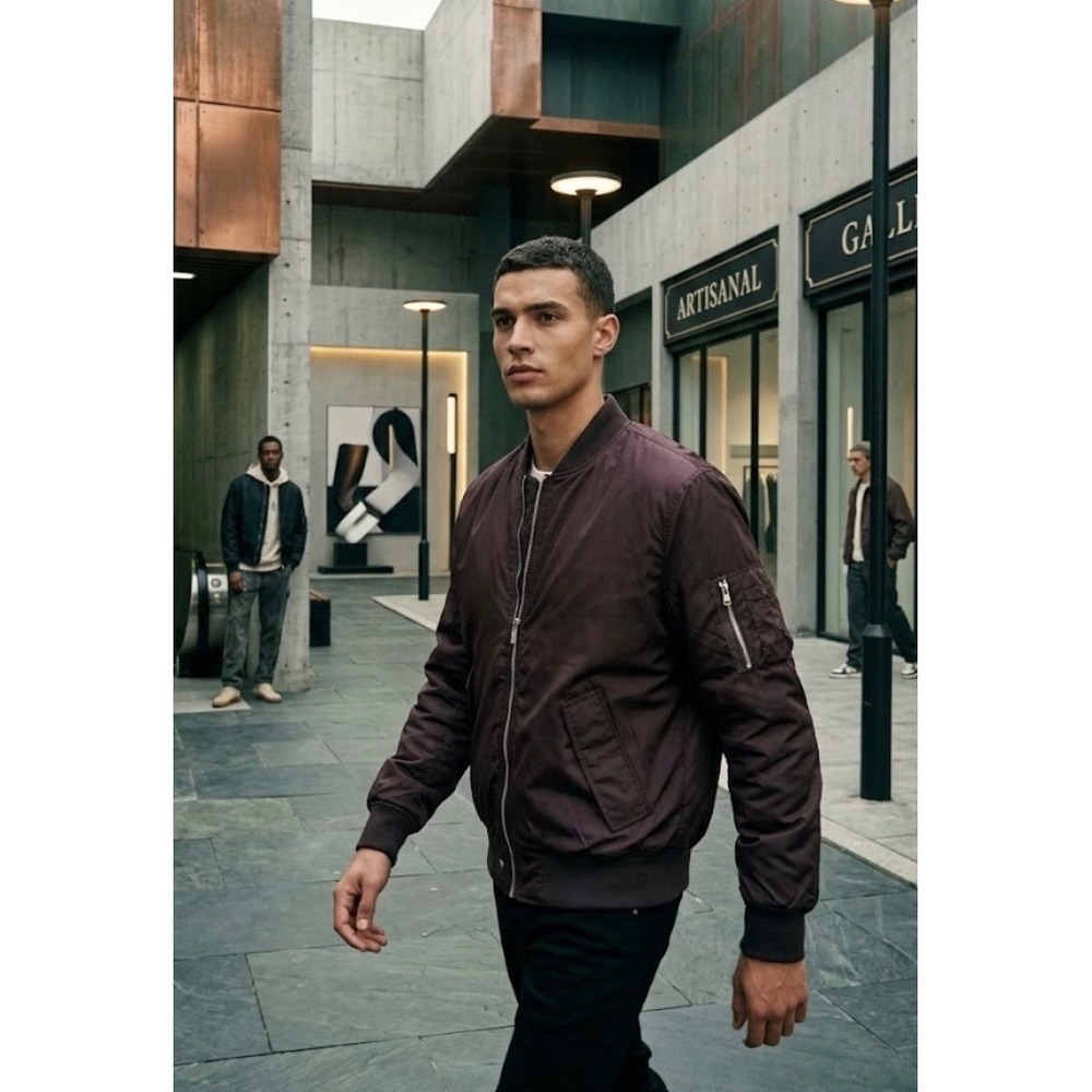 Eleven Paris La Collection Bomber Jacket Burgundy Wine Mens Medium